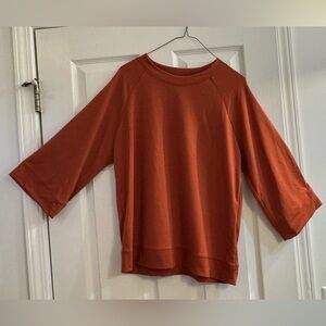 Les Amis Rust Orange 3/4 Sleeve Top. Light weight.